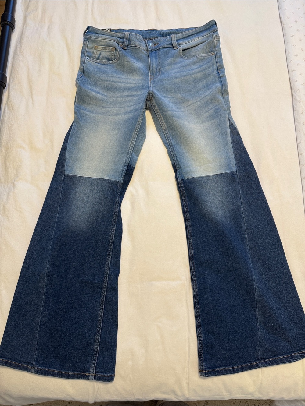 H&M Two-Tone Blue Flared Jeans